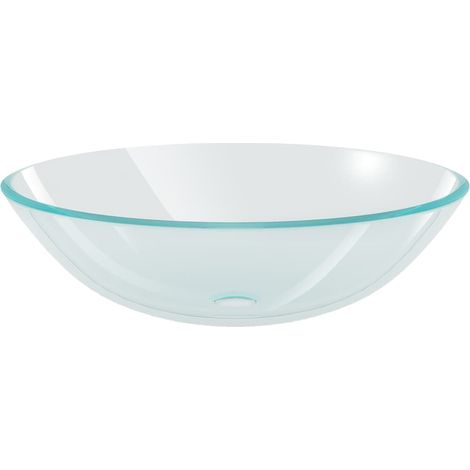 Waschbecken gehärtetes Glas 42 cm transparent vidaXL (1/4)