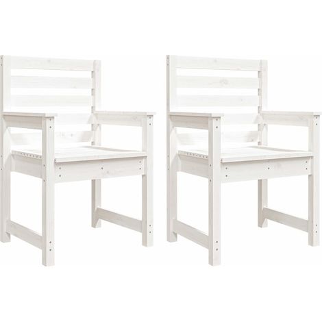 Maison Exclusive - Sillas jardín 2 uds madera maciza pino blanco