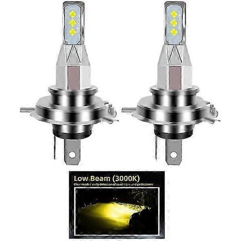 ampoules LED H3, H4, H1, H11, HB4, HB3, 9005, 9006 pour phares de moto, feux de voiture, 16 000 lm, Nebbia CSP, 6 000 K, 3 000 K, 12 V (3 000 K doré, 16 000 lm, T20) (1/5)