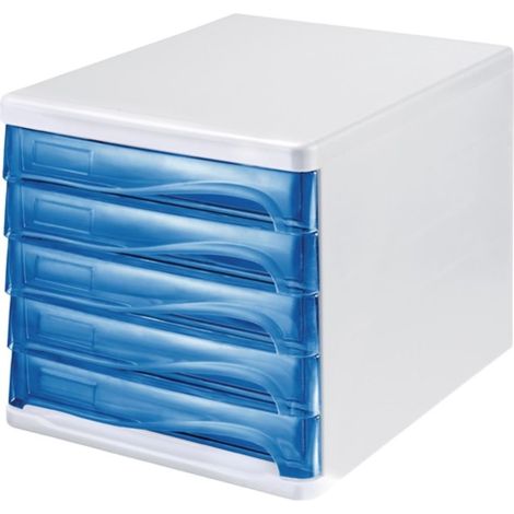 helit cajonera 5 cajones blanco / azul transparente - H61294-30 (1/2)