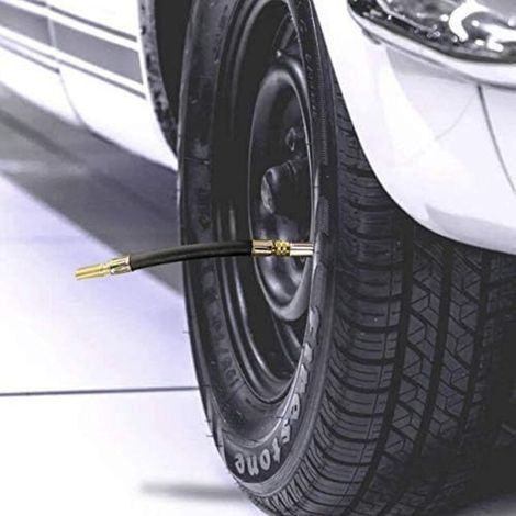 4-teiliges Reifenventil-Verlängerungsset und 2 Klemmen, Länge 15 cm, Reifenventil-Verlängerung, Reifenventil-Adapter, Luftreifenventil-Verlängerung, für LKW-, Bus- und Anhängerreifen (1/3)