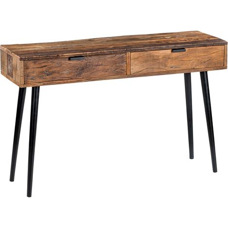 Console industrielle bois recyclé MELISSA 120cm - 120x35x76 cm - Kayu Meuble (1/4)