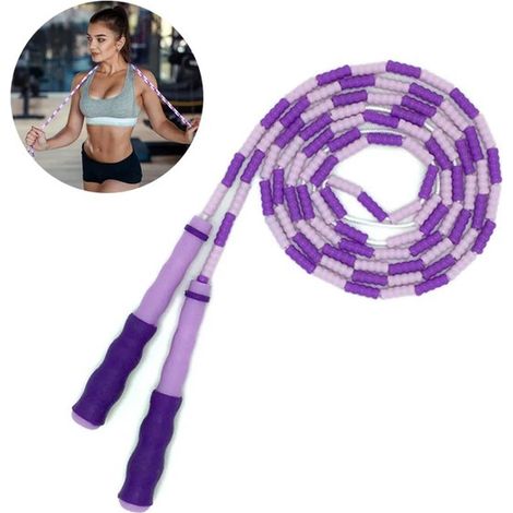Cuerda para saltar，cuerda con cuentas，longitud ajustable y no se enreda fácilmente. Ideal para entrenamiento ligero (1/5)
