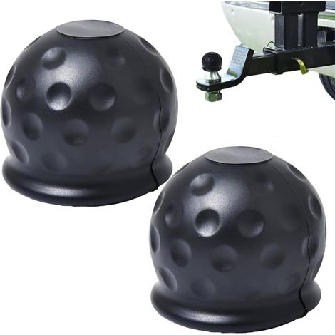 2pcs Cache Boule Attelage,Cache Boule Attelage Voiture,Protection Boule Attelage,Protege Boule Attelage Voiture,pour Voitures Camions,Cache Boule Attelage Remorque(Noir)
