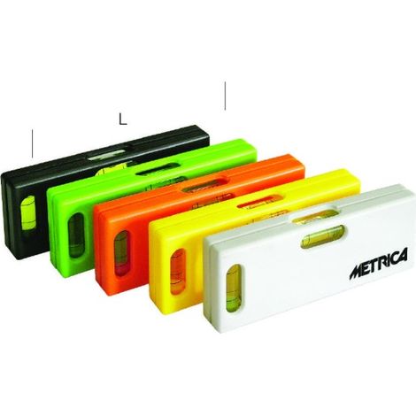 Niveau de poche blanc METRICA 33080 – Compact ABS avec 2 fioles