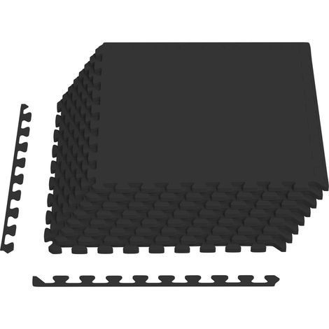 Alfombrillas de Piso 24 uds. Negro 8,64 m² Espuma EVA vidaXL