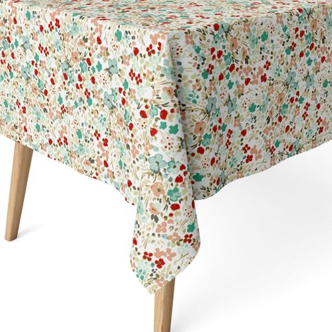 Nappe Anti-Taches enduite Coton rectangulaire 300x140 Olena Rouge (1/5)