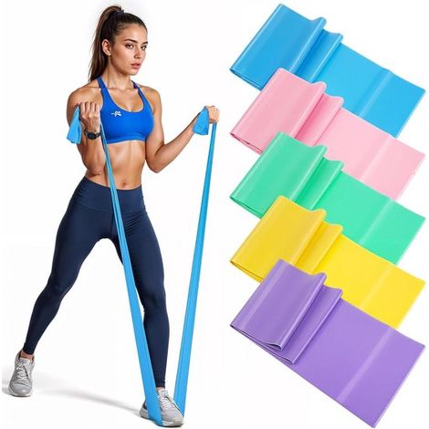 Set de 5 bandes de résistance - Pour musculation, étirements et physiothérapie - Accessoire de fitness (1/5)
