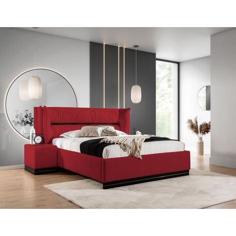 Polsterbett Doppelbett Set.1 HAMILTON 120x200cm Stoff Magic Velvet Rot (1/5)
