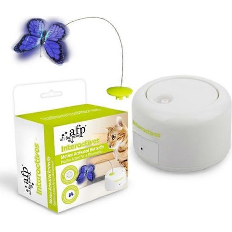 Jouet pour chat interactif automatique en forme de papillon, jouet amusant et lumineux avec rotation à 360°. (1/4)