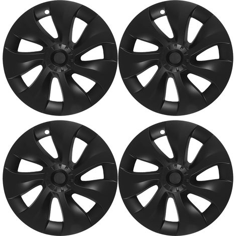 4 Jantes Enjoliveurs Noir Mat Résistance au Vent Réduite Élégant Anti-usure Remplacement pour Tesla Model Y Asymétrique (1/5)
