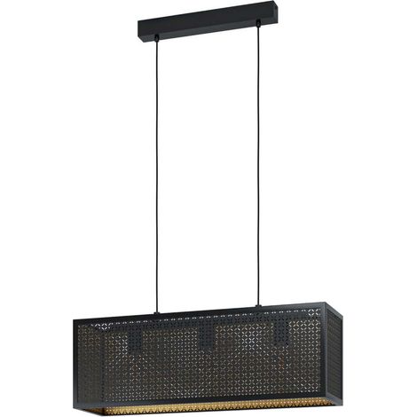 Lumière suspendue Sallicano Noir, Or L: 73 B: 20 H: 110cm Dimmable (1/3)