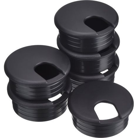 45 mm Oeillets de Bureau Noir Oeillet de Cordon Fil Câble Passe-Câbles de Bureau d'Ordinateur PC en Plastique Couvercle du Trou du Câble (6 Pièces) (1/5)