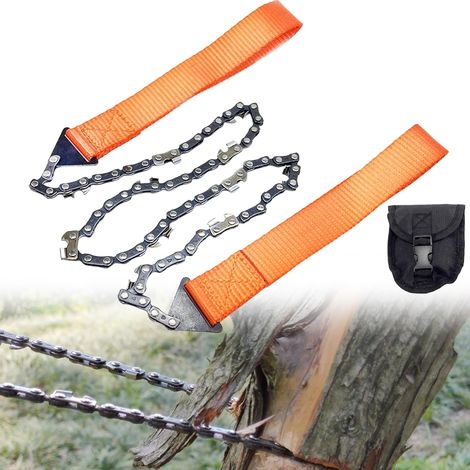Portatif Tronçonneuse Scie à Main, Câble Scie pour la Survie Gear, Le Camping, la Chasse, Acier Lame Bidirectionnelle, Facile pour Couper La Branche (11 Dents, 103 cm) (1/5)