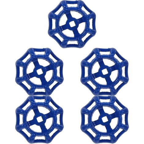 5 Pièces Poignée de Robinet D’arrêt, Volant Rond en Fer Bleu (1/5)