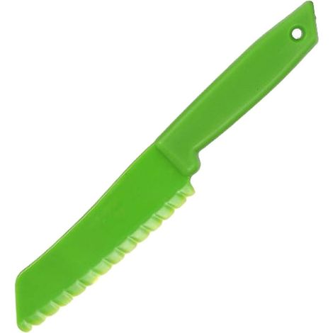 Couteau Enfant - Lame Dentelée En Nylon - Poignée Antidérapante - Pour Cuisiner En Famille - À Partir De 4 Ans - Lot De 3 (1/5)