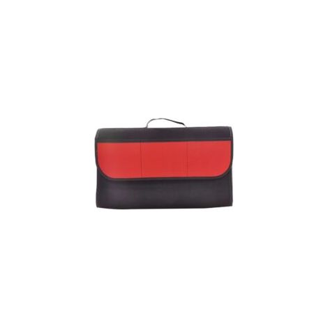Sollbry Rangement Coffre de Voiture,50cm×15cm×24cm Sac de Coffre Voiture,Organisateur Coffre Voiture Multifonctionnel,Pliable Rangement Voiture Interieur Pliable, Noir et Rouge - Crezuo (1/4)