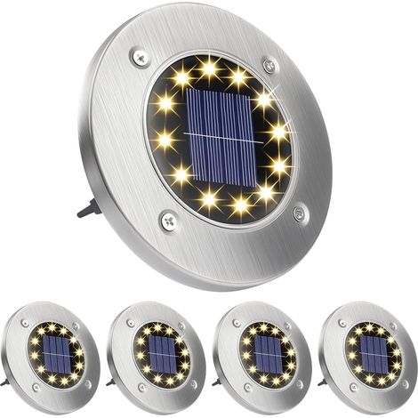 Lot de 4 lampes solaires IP65 Étanche Pour pelouse, chemin de jardin, cour (1/5)