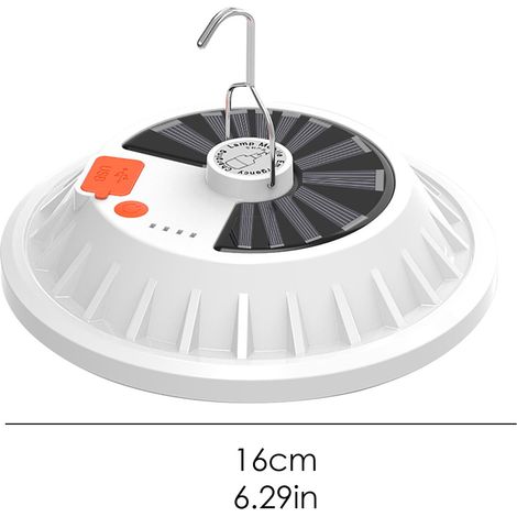 Lampe Solaire LED En Forme D'UFO - Rechargeable Par USB Et Panneau Solaire - Éclairage D'Urgence Pour Camping Extérieur Maison - 120 LED - 3,7 V - IPX65 (1/5)