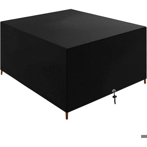 Abdeckhaube für Gartenmöbel - Außenhülle aus 420D Oxford in Schwarz, 126x126x74 cm mit Zugband