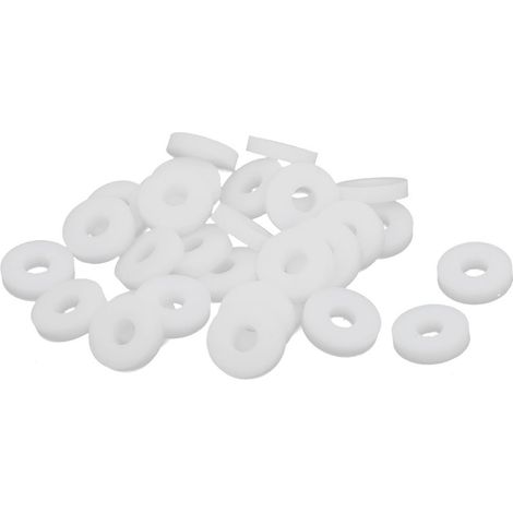 30pcs Rondelles PTFE Plat Joint Étanchéité pour Robinet Tuyau Blanc 8.5mm OD 3mm ID 2mm Épaisseur (1/2)