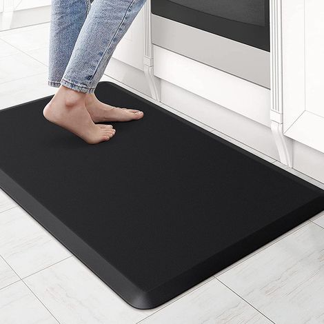 Tapis De Cuisine - Antifatigue - PVC Non Glissant - Imperméable - 44 x 71 cm - Noir - 1 Pièce (1/5)