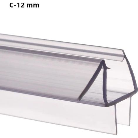 Joint d'étanchéité portable C-12mm pour porte de douche/fenêtre, matériau PVC anti-collision transparent, étanche. (1/5)