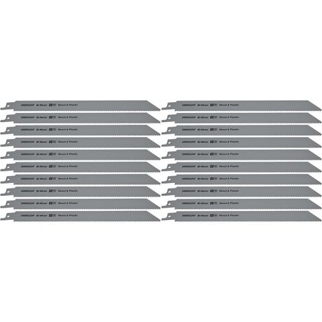 Reciprocating Saw Blade Wood &amp Plastics 230mm Length 10tpi Bi Metal Pack of 20 (1/2)