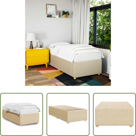 Matratze -  Bettgestell ohne Matratze Creme 80x200 cm Stoff (1/5)