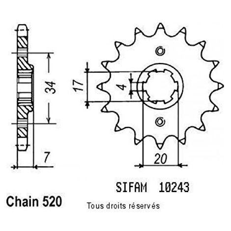 PIGNON HONDA CR 79-85 - DIVERS 10243CZ13