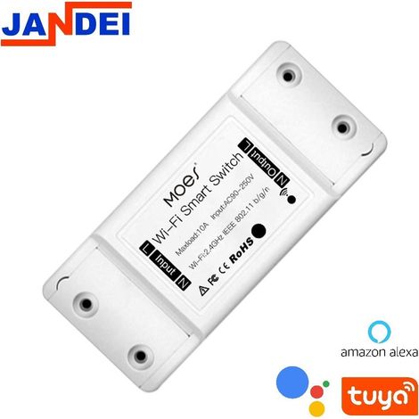 Jandei - Interruptor Smart WiFi 2200W/10A Tuya Smart App Amazon Alexa Google Home
