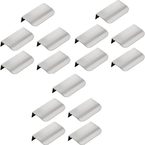 Schrankgriffe, modernes Design, einfache Installation, 15 Stück Grau (1/2)
