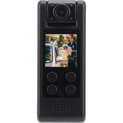 Caméra corporelle miniature à clip, 4K Ultra HD, grand angle 140°, 1200 mAh, Wi-Fi, pour forces de l'ordre et agents de sécurité. (1/5)