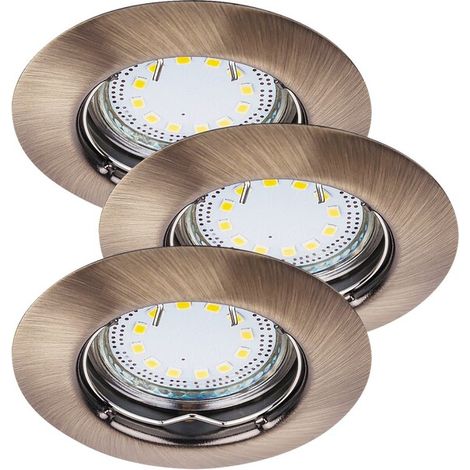 Set 3 faretti incasso Rabalux Lite 1048 GU10 bronzo IP44 (1/4)