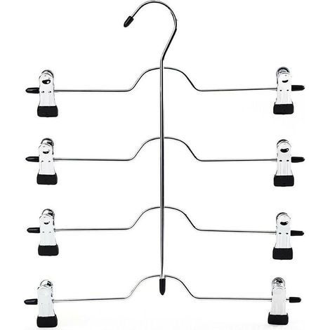 Cintres pour jupes Cintres pour pantalons à 4 niveaux Cintres peu encombrants Organisateur de placard pour jupe, pantalon (1/5)
