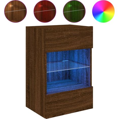 Maison Exclusive - TV-Wandschrank mit LED-Leuchten Braun Eichen-O