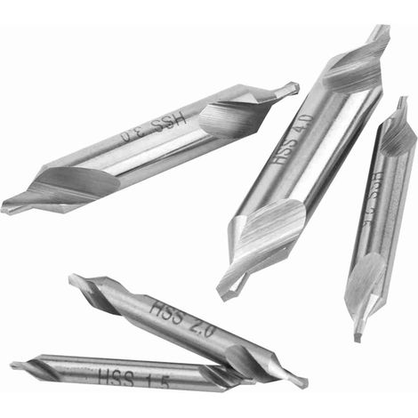 5-teiliges HSS-Zentrierbohrer-Set, 60°-Winkel, 1,5/2/2,5/3/4 mm (1/5)