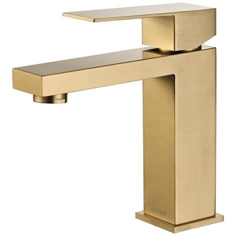 Grifo para Baño Dorado Mezclador de Lavabo para Agua Fría y Caliente Disponible Grifo de Lavabo de Acero Inoxidable Grifo Lavabo Dorado Clásico