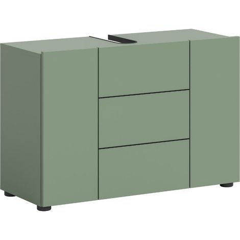 Vira Waschbeckenunterschrank 3 Türen staubgrün.