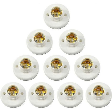 E27 Lampenfassung, Kunststoff-Schraubsockel, Wandmontage, LED-Lampensockel-Konverter-Adapter für E27-Lampen, runde Kunststoff-Schraubsockel für Glühbirnen (1/3)