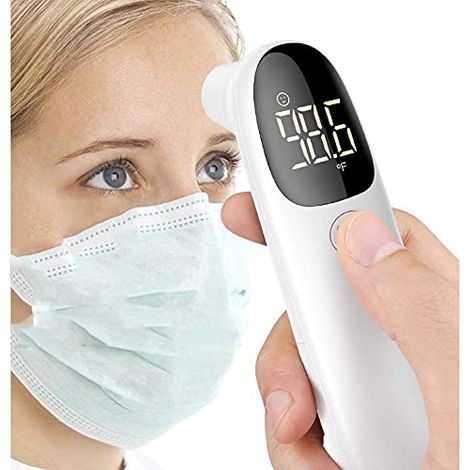 Thermomètre Frontal et auriculaire Infrarouge médicale Thermometre sans Contact pour Adulte Enfant bébé, Affichage LCD Option sonore mémoires (1/4)