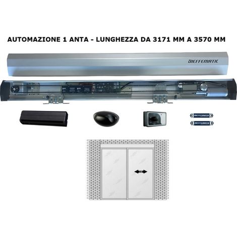 Porta Automatica A Vetri 1 Anta Fino A 3570 Mm 24v Compatibile Con Faac