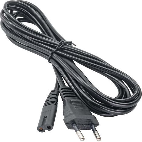 Cable de alimentación para portátil Akyga AK-RD-02A, 2 pines, 8 conectores IEC C7 CEE 7/16, 3 m, enchufe europeo. (1/3)