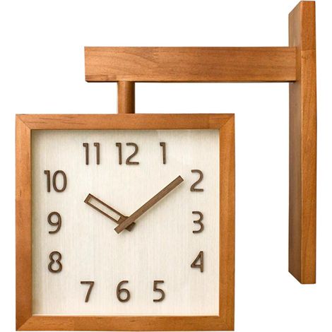 Grande horloge murale, style vintage moderne, métal et bois, mouvement silencieux, design décoratif pour salon, cuisine, bureau ou salle à manger. (1/5)