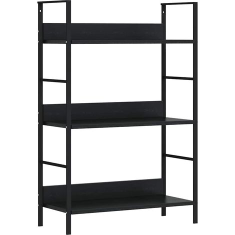 Maison Exclusive - Scaffale Libri 3 Ripiani Nero 60x27,6x90,5 cm Legno Multistrato (1/5)