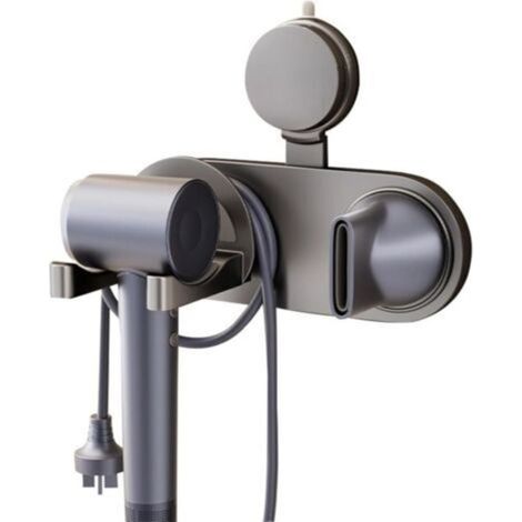 Soporte para secador de pelo, soporte para secador de pelo con ventosa, soporte para secador de pelo con ventosa de ABS, soporte para secador de pelo sin necesidad de taladrar para el cable de aliment