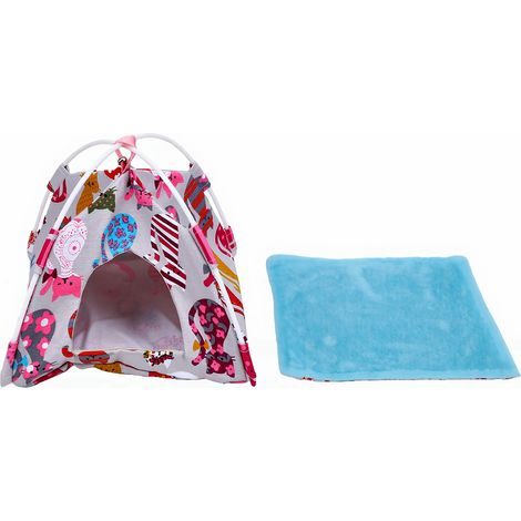 Nid de tente à oiseaux compact à suspendre avec tapis double face, accessoire pour perroquets, perruches, tourtereaux, pinsons, perroquets, M 21 x 21 x 21 cm, chat (1/5)