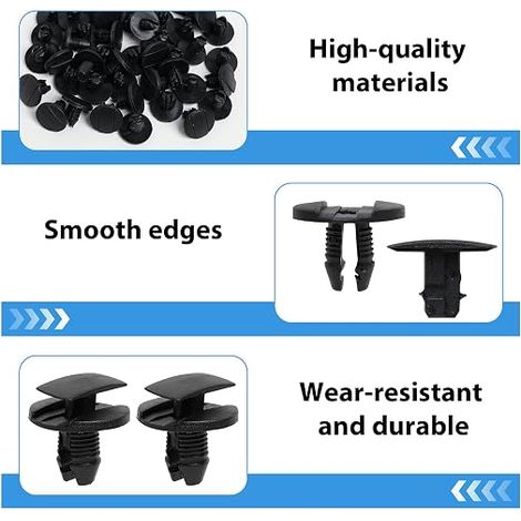 Clips de Fixation Parechocs, Rivets en Plastique Attaches (1/4)