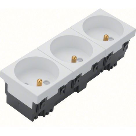 tehalit.GB-EG Steckdose mit/ohne 33 Grad dreifach 45x45mm halogenfrei weiß EER3339010