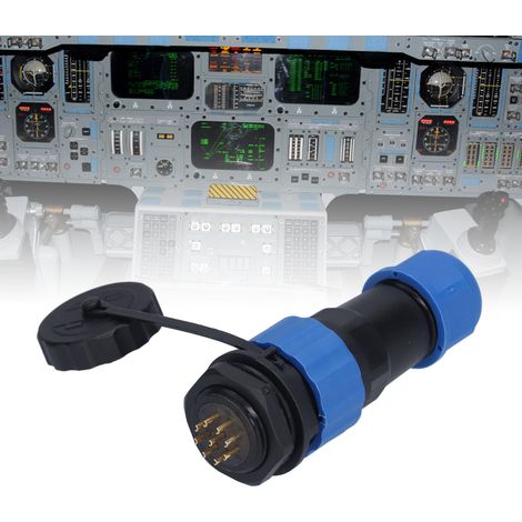 Écrou arrière SP20, écrou arrière de prise et de fiche d'aviation étanche IP68, borne d'accouplement mâle et femelle soudée multicœur, 250 V 5 A 9 conducteurs. (1/5)